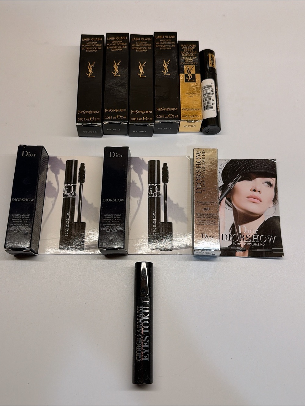 Deluxe Designer Mascara Lot - YSL, Dior & Armani (10 Pieces)